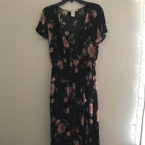 Leg Slit Floral Dress